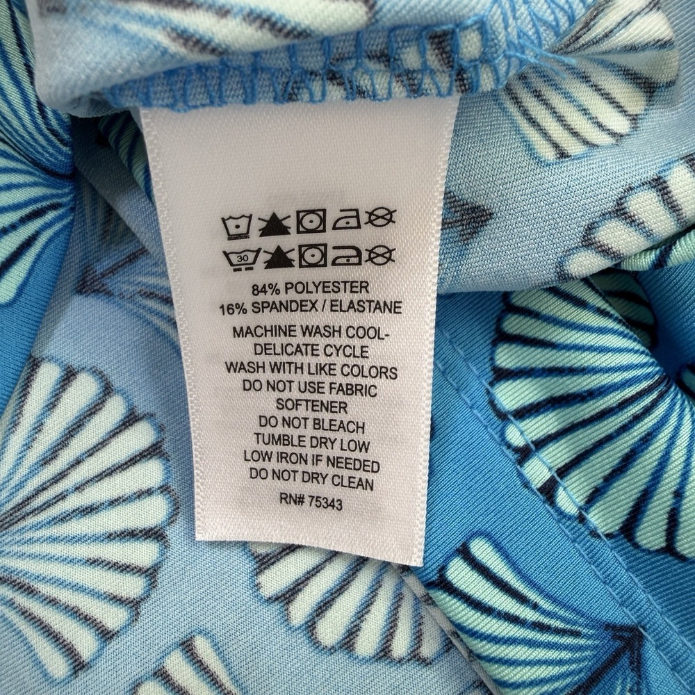 NWT Sigrid Olsen Golf & Tennis Top Womens L Blue Shell Print 1/4 Zip  Wicking - Picture 4 of 5